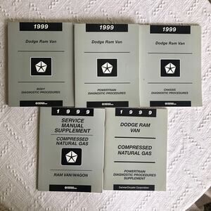 1999 Dodge Ram Van Service Repair‎ Manual Diagnostic Procedures CNG 5 Book Set